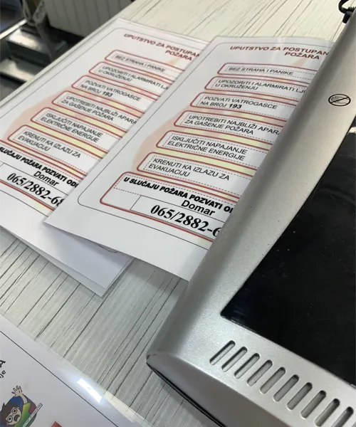 Plastificirani cenovnici sa etiketama