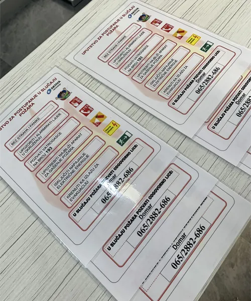 Plastificirani cenovnici sa etiketama iz radnje Zonex